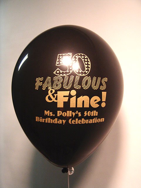 50th printed birthday balloons